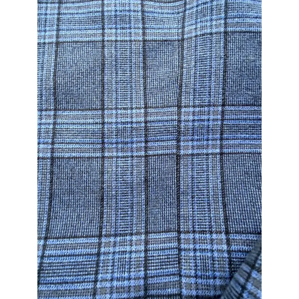 Crown & Ivy Men's 46R Blue Plaid Blazer Sport Coat Two Button Cotton Blend